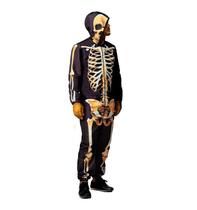 Fantasia Esqueleto Caveira Adulto Longo de Halloween