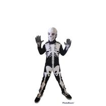 Fantasia Esqueleto Caveira Infantil Criança Completa Luxo - azkaban