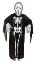 Fantasia Esqueleto Caveira Infantil Tunica Halloween