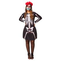 Fantasia Esqueleto Feminina Adulto Halloween Caveira Mexicana Cosplay Esqueleta Festa Dia Das Bruxas Noites do Terror Fantasia Esqueleto Feminina Adulto Halloween Caveira Mexicana Cosplay Esqueleta Festa Dia Das Bruxas Noites do Terror