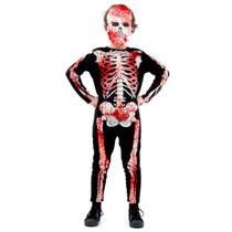 Fantasia Esqueleto Glow zumbi Infantil com Máscara - Halloween Fantasia Esqueleto Glow zumbi Infantil com Máscara - Halloween