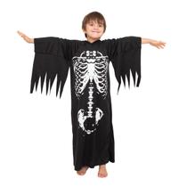 Fantasia Esqueleto Infantil Capuz Scary Boy Festa Halloween