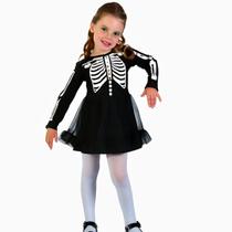 Fantasia Esqueleto Menina Infantil Halloween