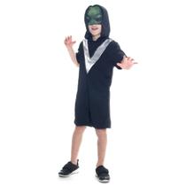Fantasia ET Alienigena Preto Curto Infantil com Capuz Fantasia ET Alienigena Preto Curto Infantil com Capuz