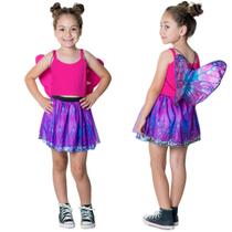 Fantasia Fada Borboleta Infantil Menina Asa E Saia De Tutu Feito Em Poliéster Feminina Toymaster