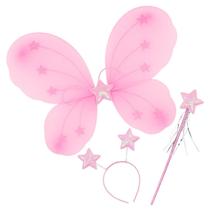 Fantasia Fada Pink Kit com Asa, Varinha e Tiara Infantil Fantasia Fada Pink Kit com Asa, Varinha e Tiara Infantil