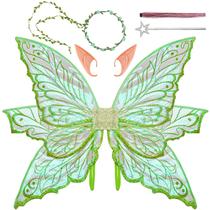 Fantasia Fairy Wings VersaCharm para adultos e mulheres verdes 33x25cm