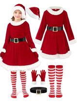Fantasia FancyFun, vestido de Papai Noel para meninas e crianças, Natal, 5-7 x 5 peças Fantasia FancyFun, vestido de Papai Noel para meninas e crianças, Natal, 5-7 x 5 peças