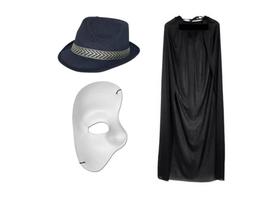 Fantasia Fantasma da Opera 3 Peças Adulto Festas Halloween
