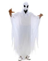 Fantasia Fantasma Túnica Adulto com Capuz - Halloween
