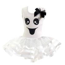 Fantasia Fantasma Vestido Halloween Infantil de Luxo