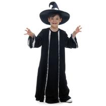 Fantasia Feiticeiro Mago Infantil com Chapéu - Halloween Fantasia Feiticeiro Mago Infantil com Chapéu - Halloween