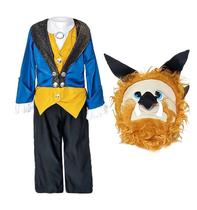 Fantasia Fera Infantil Luxo com Máscara Realista Bela e a Fera