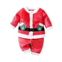Fantasia Fofa De Papai Noel Em Flanela Macia De Manga Comprida Para Bebês Recém-nascidos, Meninos E
