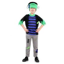 Fantasia Frankstein Infantil Roupa Halloween Monstro Frankstein Luxo com Chapéu Sulamericana 923403