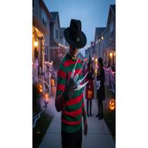 Fantasia freddy krueger garra camiseta chapeu hora pesadelo Fantasia freddy krueger garra camiseta chapeu hora pesadelo
