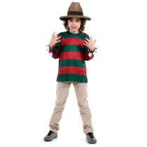 Fantasia Freddy Krueger Infantil Com Chapéu Fantasia Freddy Krueger Infantil Com Chapéu