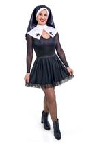 Fantasia Freira Adulto Vestido Noviça Rebelde Irmã Religiosa Cosplay Carnaval Bloquinho Festa Halloween Noites Terror Fantasia Freira Adulto Vestido Noviça Rebelde Irmã Religiosa Cosplay Carnaval Bloquinho Festa Halloween Noites Terror