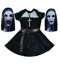 Fantasia Freira do Mal Infantil com Duas Máscaras Fantasia Freira do Mal Infantil com Duas Máscaras