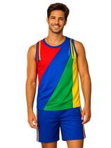 Fantasia Frevo Adulto Conjunto Temático com Regata e Short Fantasia Frevo Adulto Conjunto Temático com Regata e Short