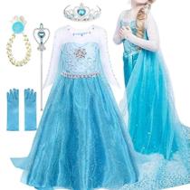 Fantasia Frozen Vestido Infantil Princesa Elsa Acessórios