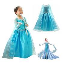 Fantasia Frozen Vestido Infantil Princesa Elsa Com Capa - Bimport