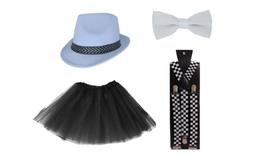 Fantasia Gangster Mafia 4pçs Branco Festa Carnaval Halloween