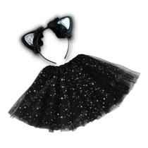 Fantasia Gatinho Carnaval Tiara E Saia Tule Infantil Adulto Fantasia Gatinho Carnaval Tiara E Saia Tule Infantil Adulto