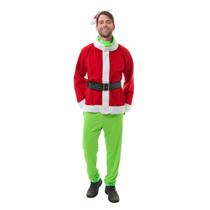 Fantasia Grinch Adulto Vermelho Verde Natalino Fantasia Grinch Adulto Vermelho Verde Natalino