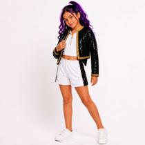 Fantasia Guerreiras Do K-pop Infantil Menina com Jaqueta Blusa e Short Cosplay Completa Fantasia Guerreiras Do K-pop Infantil Menina com Jaqueta Blusa e Short Cosplay Completa