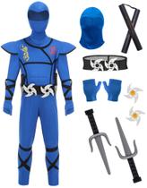 Fantasia GZ-LAOPAITOU Kids Ninja para meninos com acessórios de 5 a 14 anos Fantasia GZ-LAOPAITOU Kids Ninja para meninos com acessórios de 5 a 14 anos