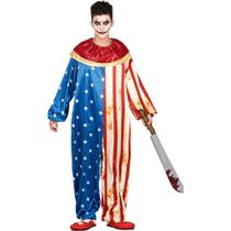 Fantasia Halloween Adolescente Roupa Cosplay Palhaço Assassino Bandeira Americana USA EUA 14 a 16 anos