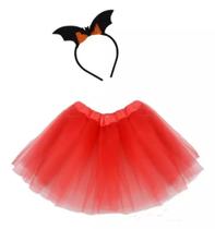 Fantasia Halloween Adulta Feminina Morceguinha Saia + Tiara Fantasia Halloween Adulta Feminina Morceguinha Saia + Tiara