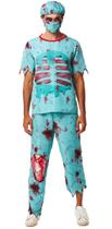 Fantasia Halloween Adulto Cirurgião Zumbi Roupa Masculina