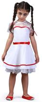 Fantasia Halloween Annabelle Boneca do Mal Inf. Vestido Luxo