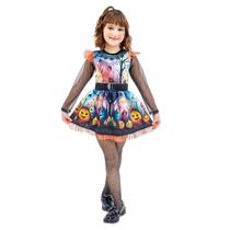 Fantasia Halloween Bruxa Infantil Estampado Pumpkin Fantasia Dia das Bruxas Bruxinha Anjo 396 Fantasia Halloween Bruxa Infantil Estampado Pumpkin Fantasia Dia das Bruxas Bruxinha Anjo 396