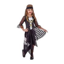 Fantasia Halloween Bruxa Pirata Infantil 2 a 12 anos Vestido Piratinha Halloween Anjo 294