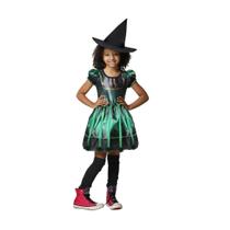 Fantasia Halloween Bruxinha Bella Verde Menina Infantil