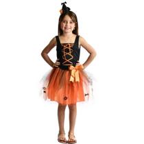 Fantasia Halloween Bruxinha com Tiara Infantil Menina