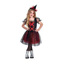 Fantasia Halloween Bruxinha Infantil Tule e Tira Chapéu Fantasia Vestido Bruxa Anjo 354