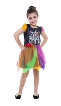 Fantasia Halloween Carnaval Esqueleta Infantil