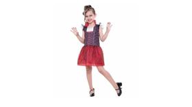 Fantasia Halloween Carnaval Vampira Tamanho P Infantil