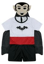 Fantasia halloween drácula com mascára 8 a 14 anos