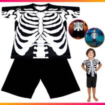 Fantasia Halloween Esqueleto Caveira Infantil Dia Das Bruxas