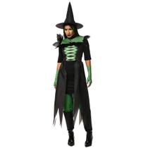 Fantasia Halloween Feminina Bruxa Cher Vestido Com Cauda de Luxo Fantasia Halloween Feminina Bruxa Cher Vestido Com Cauda de Luxo