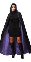 Fantasia Halloween Feminina Bruxa Salém Vestido Luxo C/ Capa Fantasia Halloween Feminina Bruxa Salém Vestido Luxo C/ Capa
