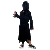 Fantasia Halloween Infantil Capa Morte Unissex Com Máscara Fantasia Halloween Infantil Capa Morte Unissex Com Máscara