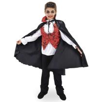 Fantasia Halloween Infantil Drácula com Capa e Colete