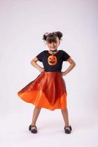 Fantasia Halloween Infantil Menina Bruxinha Abóbora Laranja - Estilo e Conforto