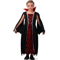 Fantasia Halloween Infantil Menina Vampira Gotica Vitoriana Vestido Longo de Luxo com Gola Estruturada pra Festa Dia das Bruxas Fantasia Halloween Infantil Menina Vampira Gotica Vitoriana Vestido Longo de Luxo com Gola Estruturada pra Festa Dia das Bruxas